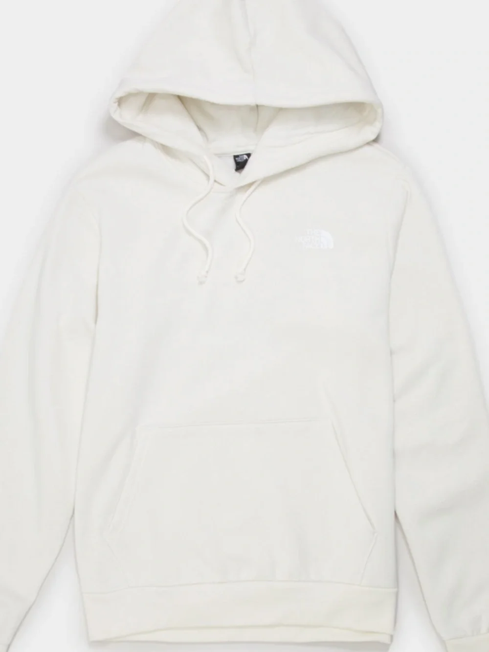 The North Face Cream hoodie green camouflage back logo